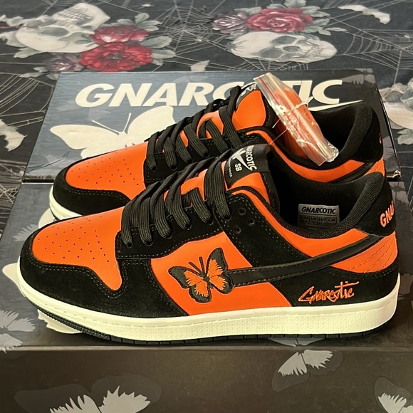 DS GNARCOTIC SB DUNK LOW BUTTERFLY EFFECT BLACK/ORANGE LIL GNAR MONARCH 6 6.5 10 - Picture 6 of 16